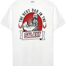 Camiseta original de papá con cuello redondo, modelo 100% algodón, color blanco, diseño de Mandalorian, la mejor talla - Blanco - Ver 1