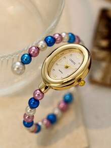 Women's Bracelet Style Quartz Watch, Fashionable Retro Exquisite Design, Suitable For Daily Wear, Best Choice For Birthday/Graduation Gift - Multicolor - View 1