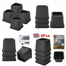 NEW 4Pcs Heavy Duty Bed Chair Risers Feet Leg Lift Furniture Extra Raisers Stand 3" UK - VP00451 - View 2
