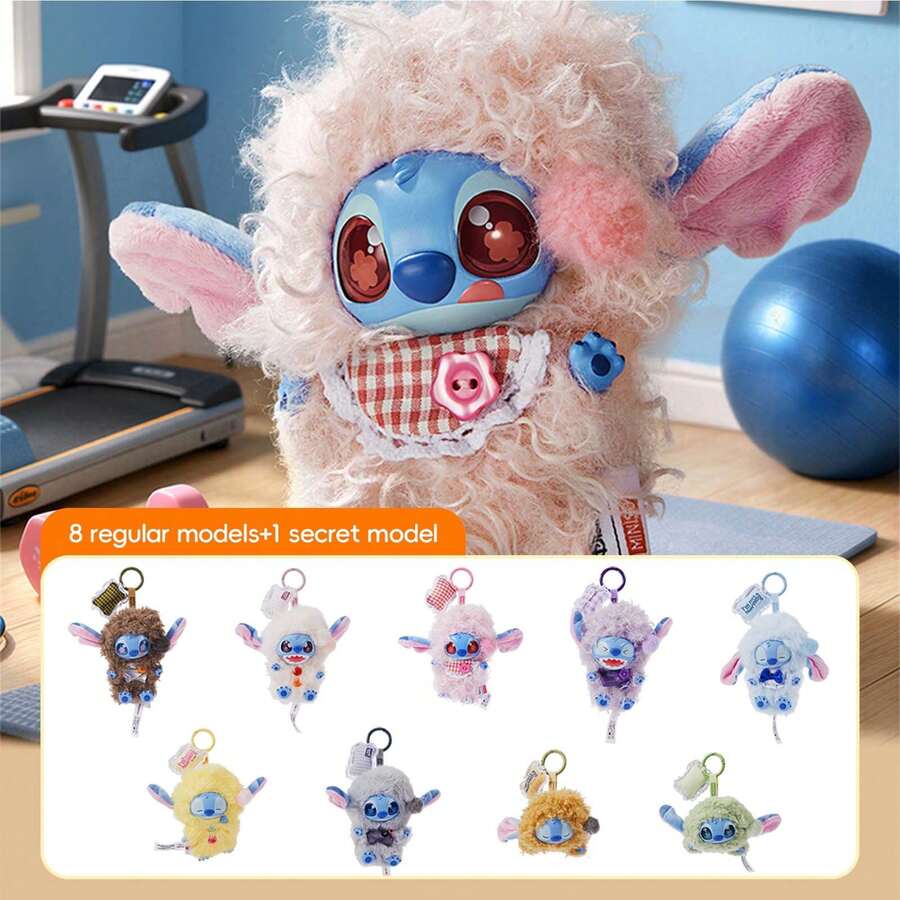 Miniso Hộp quà bất ngờ bằng nhựa vinyl mini hình Stitch trong series Hit Snooze của Disney, móc khóa nhồi bông, thiết kế độc đáo, bộ sưu tập dành cho người hâm mộ hoạt hình, món quà sinh nhật hoàn hảo, chất liệu polyester (1 chiếc giao ngẫu nhiên) - Nhiều màu - Xem 1