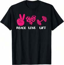 Women's T-shirt Vintage Camiseta de levantador de pesas Love - Levantamiento de pesas Paz Amor Levantamiento Camisetas gráficas Moda femenina Camisetas casuales EstiloFashion  Gothic style - Negro - Ver 2