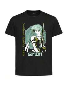 Kids' Casual Anime T-Shirt With Round Neck, Anime T-Shirt - Unisex Black Japanese Style With Vibrant Character Print, Short Sleeve, Round Neck, Casual Fit For Adults, Comfortable, Fashionable, Creative Design, Suitable For Summer Outings, Festival Party Shirts, Various Holidays Y2k Summer T-Shirt Shirt - 白色 - 查看 7