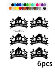 Trash Can Sticker Set (Optional 1/2/3/4/5/6/7/8/10pcs): Customized Stickers, Including Room Number And Floral Pattern. Personalized Text And Address Labels, Mailbox Number And Street Name Stickers. Waterproof And Durable, Self-Adhesive And Easy To Apply. Suitable For Trash Cans, Mailboxes, Houses And Recycling Bins, Multiple Colors Available. - Multicolor - View 12