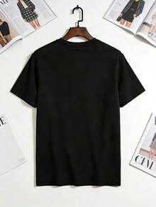 What I Need Cotton Graphic T-Shirt - Unisex Casual Crew Neck Short Sleeve, Soft And Breathable 100% Cotton, Loose Fit, S-XXXL, Black With White Print, Perfect For Casual Wear Y4L8 - 黑色 - 查看 2