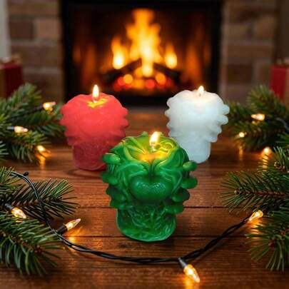 1pc Halloween Heart-Shaped Scented Candle, Home Decor Ornament
