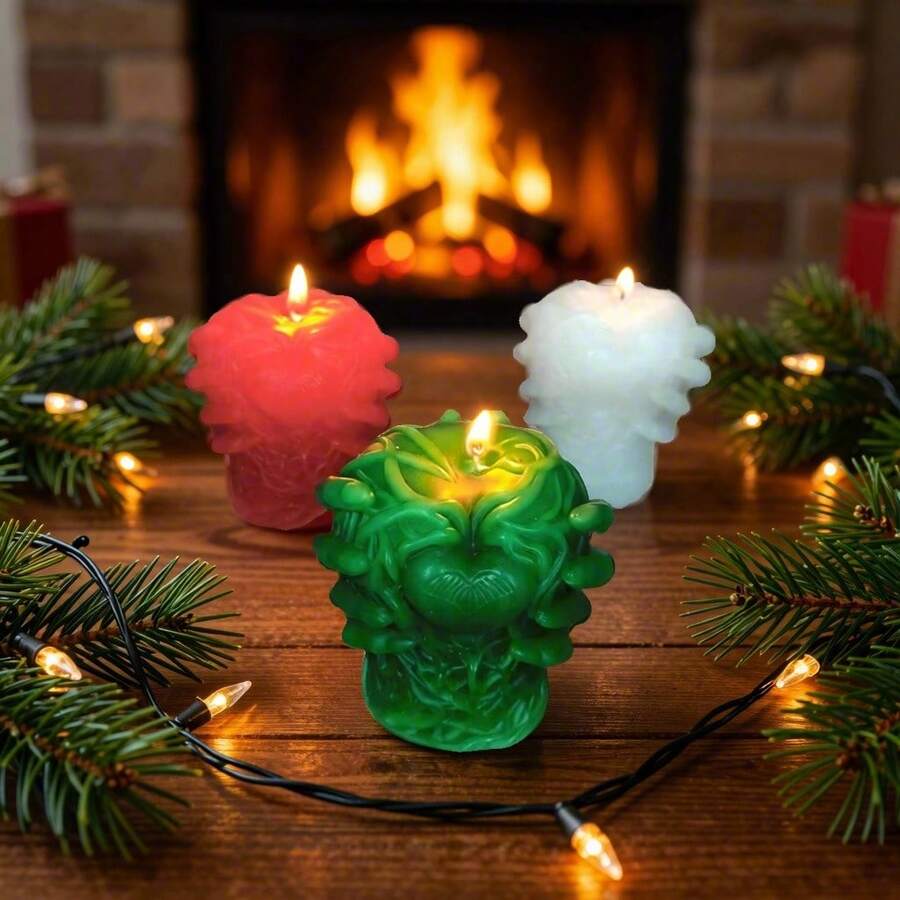 1pc Halloween Heart-Shaped Scented Candle, Home Decor Ornament - 1PC - View 1