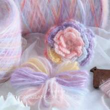 Gradient Color Cake Yarn Balls - Vibrant Multi-Color Knitted Blend, Soft And Fine Texture Suitable For Knitting Sweaters, Scarves, Hats And Other Handicrafts - Basket Packed Craft Supplies - Multicolor - View 4