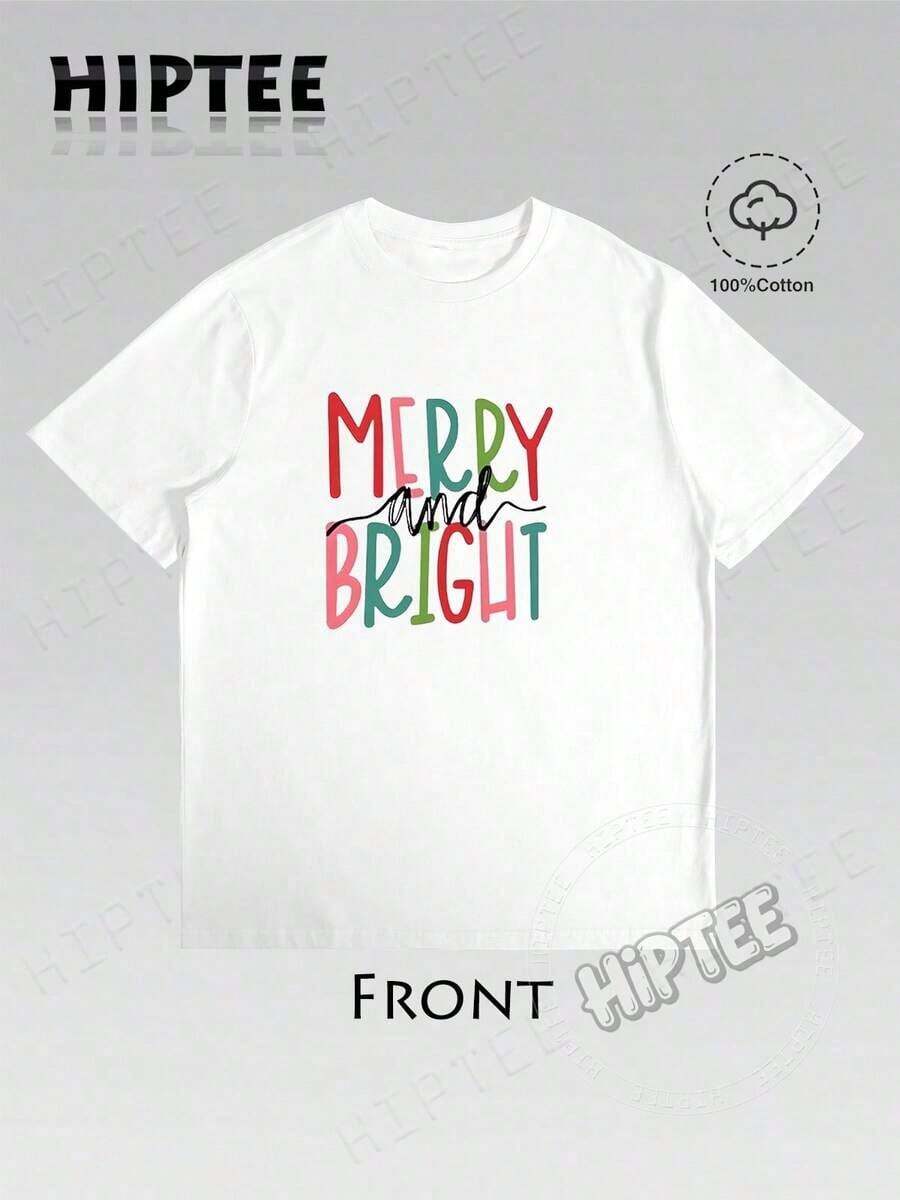 1 Women's Christmas T-Shirt - Graphic Tee With A Cheerful And Bright Christmas Tree Design, Santa Claus Print, Christmas Eve Graphic Tee, Unisex Festive Tee For Women And Men, Everyday Wear At Festivals, 180g 100% Cotton, Designs Are Fully Printed. Unisex. - 白色-a - 查看 1