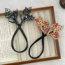 1 Piece Fashionable And Versatile Elegant Literary Full Diamond Pleated Headband For Going Out And Commuting Temperament Hair Pressing Headband Hair Accessories - 黑色 - 查看 5