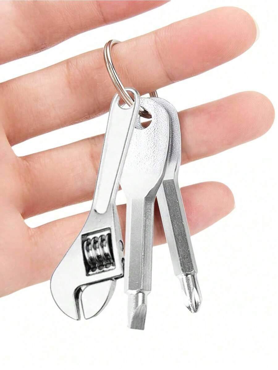 1pc/2pcs Mini Screwdriver Keychain, Wrench Keychain, Keychain Accessories, Outdoor Portable Screwdriver, Single Letter Screwdriver Keychain, Portable Multifunctional Tool Flathead Screwdriver, Keyring Hanger, Car Keychain, Suitable For Party Favors, Gifts For Friends - Multicolor - View 1