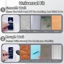 Bộ 2/4 móc treo khăn trong suốt không cần khoan, móc dán chắc chắn cho phòng tắm, giá treo rèm tắm chống thấm nước, dụng cụ sắp xếp đồ đa năng. - giá đỡ thanh rèm - Xem 5