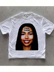1 Piece Mariah Scientist Rapper Young Hip-Hop T-Shirt For Men And Women, Classic Women's T-Shirt With Free Thugs Print, Crew Neck, Short Sleeve, Y2K Vintage Streetwear Style, Oversized Graphic Cotton T-Shirt For Women, Loose And Comfortable, 180g 100% Cotton, All Designs Are Printed. Unisex. - A1 - 查看 8