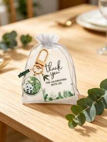 30pcs/15pcs "Panda Forest" Themed Keychain Gift Set – Featuring Cute Cartoon Panda Designs And Bamboo Elements, This Set Is The Perfect Choice For Birthdays, Animal-Themed Parties, Weddings, Themed Gatherings, And More. - One Size Fits All - View 6