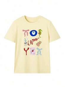 Camiseta de Verano para Mujerdemujer"EstilomediterráneodelaAmalfitana,"ajusteregularcamisetaconpatrónartísticopintadoamano,cómodablusademangacortadeveranoItaliano,cuelloredondoúnico,estiloretrodeocioygastronomía,modacasualRopa Blanca de talla grande para salidas al aire libre, unisex para hombres y mujeres. - Albaricoque - Ver 3