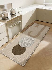 1pc Colorful Geometric Print Kitchen Runner Rug, Nordic Luxury Style, Thick And Comfortable Material, Machine Washable, Practical Entryway Doormat For Kitchen, Laundry Room, Dining Room And Other Indoor Areas - Camel - View 12