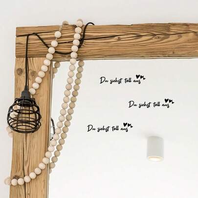 1 Stück motivierende Phrase "Du Siehst Toll Aus" PVC Spiegel Wandaufkleber, selbstklebende dekorative Wandkunst Aufkleber für Badezimmer, Wohnzimmer, Büro, Veranda, Akzentwand, Heimdekoration