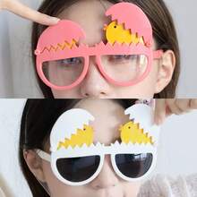 Cute Animal-Themed Party Glasses With Stylish Chicken-Shaped Frames - Fun Costume Props For Birthdays And Parties - Durable Plastic Design, Festive Glasses - Hai chú gà con (một cặp gà con màu hồng + một cặp gà con màu trắng) - Xem 8