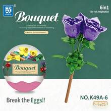 6-In-1 Flower Building Block Blind Box, DIY Flower Building Blocks Children's Toys, Room Decor 3D Puzzle Creative Building Block Model, Best Gift For Children's Day, Birthday, Mother's Day, Valentine's Day - Jimu Flower Shop - View 7