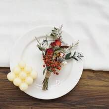 1/2/4/6/8/10/12支混合装仿真迷你花束，波西米亚风格仿真花，耐用手工仿真小花束，适用于家居桌面摆件、新娘送礼、礼品包装、DIY手工、婚礼装饰 - 彩色 - 查看 6