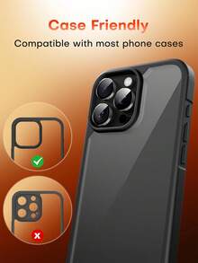 MIGAE 3pcs - 17 Pro Max/ 17 Pro Camera Lens Protector, 1:1 Original Replica, Restores Authentic Device Feel, Tempered Glass HD Anti-Scratch Protective Case, Suitable For IPhone Phone Cases (Black) - Black - View 6