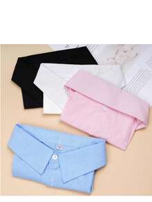4pcs/2pcs/1pc Women's White Pointed Collar Detachable Shirt Collar, Fake Collar, Sweater Underlayer, Sleeveless Shirt, Multifunctional Vest Shirt, Collar Shirt, Fake Half Shirt, Artificial Fake Collar, Suitable For Business Casual All Seasons, Office Wear, Holiday Gift (Button Color Random) - Multicolor - View 12