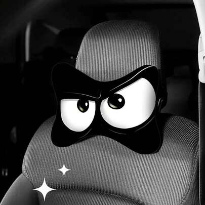2 st nackstödsskydd för bilen, ögontryckstryck, tillverkade av polyester- och polypropylenfiber, nackkudde för bilen, tillbehör till bilens inredning, lämplig för alla årstider, benkuddar