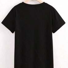 Playera "Feliz Día de la Madre" con Flores y Regalo, Diseño Elegante para Mujer, Ropa Festiva de Primavera, Regalo para Mamá - Negro - Ver 8