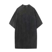 Camiseta Lavada para Hombre Estilo Moderno 2026 |     Estampado de anime vintage, estilo urbano, casual de verano, ropa rockera, cuello redondo, corte regular, adecuado para todas las estaciones, algodón lavado. - camiseta negra lavada - Ver 2