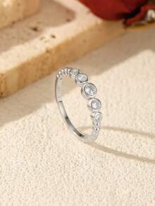 MODIAN D Color Round Moissanite 925 Sterling Silver Fashion Rings Sparkling Finger Rings For Women Wedding Fine Jewelry Gifts - Silver - View 6