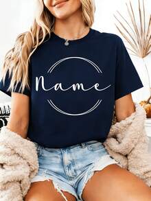 Limited Edition Lightweight And Breathable Cotton T-Shirt, Personalized With A Name, Suitable For Special Occasions: Birthdays, Anniversaries, Wedding Gifts, Elegant Design For Mother's Day, Soft Casual Blouse For Her. | T-Shirt With Famous Quotes | Unique T-Shirt | Vintage Lightweight Cotton T-Shirt - 黑色 - 查看 8