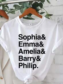 Camiseta con lista de nombres personalizada, lista de nombres personalizada, camiseta humorística con lista, regalo a medida, camiseta con nombre personalizada, camiseta cómica con lista - Negro - Ver 6
