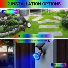 (1pc/Box) 18LED Outdoor Waterproof Solar Spotlight, Battery 2000mAh, IP44 Waterproof Rating,Super Bright Lawn Light, Outdoor Landscape Garden Light, Garden Tree Light - N - 查看 5