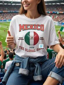 Camiseta de aficionado de la Copa de Fútbol de México, camiseta unisex de fútbol mundial, ropa para seguidores del día del partido 2026 - Negro - Ver 1