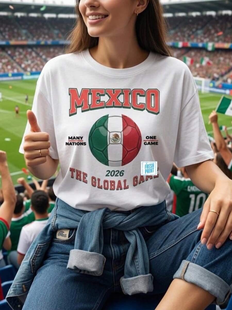 Camiseta de aficionado de la Copa de Fútbol de México, camiseta unisex de fútbol mundial, ropa para seguidores del día del partido 2026 - Negro - Ver 1