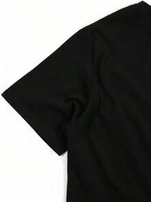 Round-Neck T-Shirt, Short-Sleeved Round-Neck And Casual Wear, Four Seasons Appropriate Shirt, Daily Health Goals, T-Shirtblouses For Women - 黑色 - 查看 5