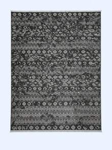 Alfombra de chenilla lavable de estilo escandinavo Modena con flecos, con respaldo antideslizante para el pasillo y la sala de estar - azul real - Ver 2