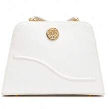 Bolso elegante blanco minimalista con detalle metálico dorado - Blanco - Ver 2