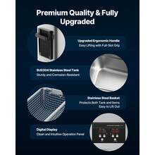 VEVOR 6L Ultrasonic Cleaner, Professional Ultrasonic Cleaner Machine With Cleaning Basket & Digital Display, 120W Stainless Steel 40kHz Cleaning Machine For Watches, Razors, Jewelry, Coins And More - 6L, Economy - View 5