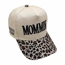 1 pieza Gorra de camionero con estampado de leopardo y bordado de "mamá" para mujer, gorra de béisbol de lona vintage ajustable para uso casual diario - Multicolor - Ver 11
