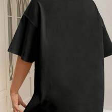 Camiseta Negra de Hombre, Estilo Casual Urbano, Gráfica Retro con Estampado de Oro, Suave, Transpirable, Duradera, Lavable a Máquina, Para Uso Diario y Vacaciones, Envío Local - Negro - Ver 2