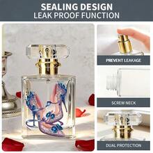 1.69oz Glass Spray Bottle, Refillable Mini Perfume Atomizer, Empty Travel Bottle With Ornate Dreamy Printed Cosmetic Container. A Perfume Set Suitable For Office, Dates, Leisure, And Entertainment Occasions, And An Ideal Choice For A Surprise Perfume - 50ml - View 11