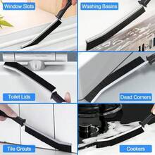 Multi-5 Pcs Crevice Cleaning Brush,Hard Bristle Gap Brush,Multifunctional For Bathroom Household Kitchen Tiles Window Crevice Cleaning Tool,Spring Cleaning,House Cleaning,Home Cleaning,Mother's Slay Home - Black-5 Pcs - View 7