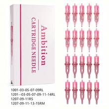 AMBITION 20pcs Disposable Tattoo Cartridge Needles 0.25mm 0.3mm 0.35mm RL Series For Tattoo Machine Eyebrow Eyeliner Permanent Makeup - Baby Pink - View 38