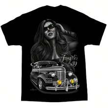 DGA D Gonzalez Gangster Style 39 Number Low Profile Chicano Art T-Shirt Men's T-Shirt - màu đen - Xem 1