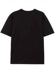 SimpieAndVersatileDesign presenta una camiseta con diseño de rompecabezas de cuadrícula 2*3, que presenta un estilo minimalista y "sencillo", con retratos texturizados en blanco y negro como elemento central, creando una declaración de moda personalizada y de alta gama. Esta camiseta casual de manga corta y cuello redondo para mujer es suave, holgada y un imprescindible para la moda de primavera y verano. Camiseta de algodón. - Negro - Ver 2