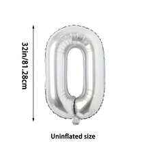 1pc 32 Inch Large Silver Number Foil Balloon, Suitable For Birthday Party Decoration, First Birthday Scene Arrangement, Atmosphere Background Decoration, Anniversary Decoration, Wedding Decoration, Valentine's Day, Mother's Day, Christmas Decoration, Indoor And Outdoor Decoration, Home Decoration, Room Decoration, Graduation Ceremony Decoration - Silver - View 3