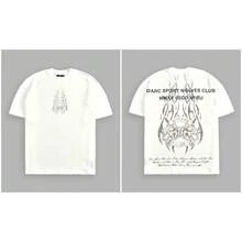 DARC Wolf Head American Style Brand T-Shirt With Unique Buddha Hand Print, Short Sleeve Round Neck Top - T251004 Trắng - Xem 1