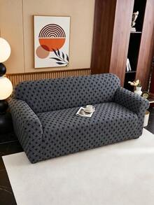 1pc Plush Fabric Anti-Slip Elastic Decorative Sofa Cover, Jacquard Autumn/Winter Floral Pattern Sofa Slipcover, Pet Proof & Dust Proof, Suitable For 1/2/3/4 Seater Sofa, All Season - Multicolor - View 5