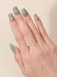 6pcs Marble Pattern Nail Stickers, Spring/Summer Glitter Nail Stickers, No UV Light Required, Easy To Apply, Perfect For Women To Do Their Own Nails At Home - Multicolor - View 4