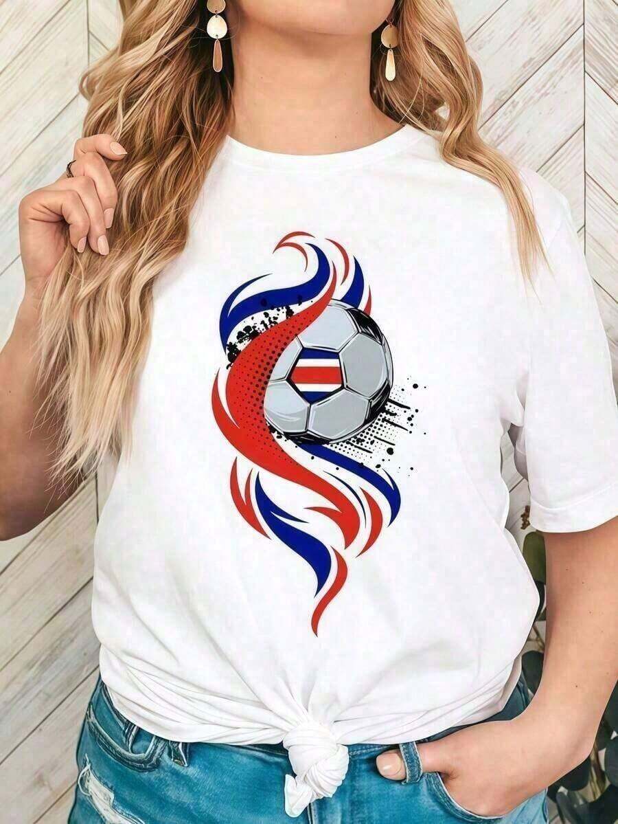 1 pieza de camiseta 100% algodón HIPTEE Colombia Copa Mundial 2026, colores variados, camiseta para fanáticos del fútbol, camiseta de fútbol unisex, regalo para parejas - Ropa diaria unisex para hombres y mujeres, 180g 100% algodón, los diseños están impresos. Unisexo. - Blanco un - Ver 1